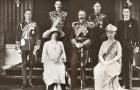 The Prince of Wales later Edward VIII, Prince Henry the Duke of Gloucester, The Princess Mary, Princess Royal and Countess of Harewood, King George V, Prince Albert of York, later George VI, Queen Mary of Teck, and Prince George, Duke of Kent. From The St