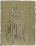 Study for Solitude, c.1890 (chalk on paper)