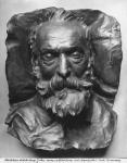 Death mask of Victor Hugo, 1885 (bronze) (b/w photo)