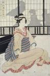 Seated Courtesan (colour woodblock print)