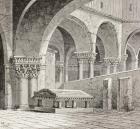 Tomb of Godfrey de Bouillon in the Church of the Holy Sepulchre, Jerusalem, c.1880 (litho)
