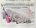 'Defense de deposer des immondices le long de ce mur', caricature of Second Empire politicians, from 'La Charge', 4th September 1870 (coloured engraving)