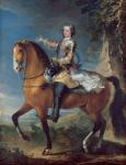 Equestrian Portrait of Louis XV (1710-74) at the age of thirteen, 1723 (oil on canvas)