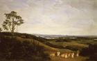 Panoramic View in Brazil with a River in the Distance (oil on panel) (pair of 61465)