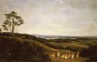 Panoramic View in Brazil with a River in the Distance (oil on panel) (pair of 61465)