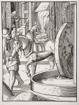 Manufacture of Oil, after a 16th century illustration drawn and engraved by Jost Amman (1539-91) from 'Le Moyen Age et La Renaissance' by Paul Lacroix (1806-84) published 1847 (litho)