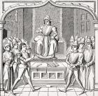 The Judicial Duel - The Plaintiff Opens His Case Before a Judge, after a miniature in the 15th century manuscript 'Ceremonies des Gages des Batailles', from 'Le Moyen Age et la Renaissance' by Paul Lacroix (1806-84) published 1847 (litho)