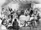 Sitting Bull Council, 1877 (engraving) (b/w photo)