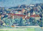 Hardricourt Village and Castle (oil on canvas)