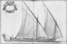Building, equipping and launching of a galley, plate XIX (pencil & w/c on paper) (b/w photo)