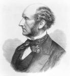 John Stuart Mill (1806-73) (engraving) (b&w photo)