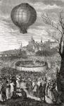 The First Aerial Voyage, Paris, 21st October 1783, from 'Wonderful Balloon Ascents or the Conquest of the Skies', by Fulgence Marion, published in c.1870 (litho)