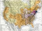 Map showing the average density of the population of the United States of America in 1880 and of the Dominion of Canada in 1881. From North America, published 1883.
