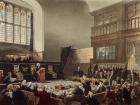 Court of Exchequer, Westminster Hall, from 'The Microcosm of London', engraved by J. C. Stadler (fl.1780-1812), pub. by R. Ackermann (1764-1834) 1808 (coloured aquatint)