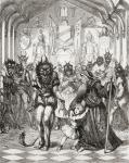 Illustration after George Cruikshank for the poem 'The Lay of St. Cuthbert', from 'The Ingoldsby Legends or Mirth and Marvels', by Thomas Ingoldsby, published in 1865 (litho)