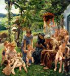 The Evening, right panel from the triptych 'The Golden Age', 1901 (oil on panel) (see 309507 for triptych)