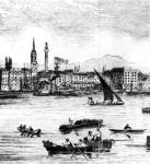 Wharfs on the River Thames, St. Benet's to Nicholson's Wharf (engraving)