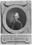 Portrait of Gotthold Ephraim Lessing (1729-81) engraved by Johann Friedrich Bause (1738-1814) 1772 (engraving) (b/w photo)