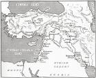 Map of the Babylonian, Assyrian and Hittite empires. From Hutchinson's History of the Nations, published 1915.
