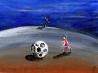 I Found a Great Big Football, 2005, (oil on paper)