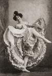 Madame Saharet aka Clarissa Campbell or Clarice Campbell, dancing on stage. Australian dancer, born 1897. From Illustrierte Sittengeschichte vom Mittelalter bis zur Gegenwart by Eduard Fuchs, published 1909.