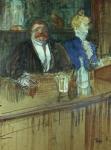 In the Bar: The Fat Proprietor and the Anaemic Cashier, 1898 (gouache on paper)