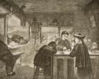 A Chinese Opium den in San Francisco during the 1870s, c.1880 (litho)