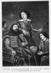 Count Pyotr Semyonovich Prozorovsky with his embassy in England in 1670 (litho)
