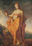 Leto, pregnant with the twins Artemis and Apollo, with the eagle of Zeus at her feet (oil on canvas)