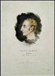 Portrait of Claude Henri de Rouvroy, Count Saint-Simon (1760-1825) made shortly after his death, 1825 (colour litho)