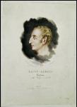 Portrait of Claude Henri de Rouvroy, Count Saint-Simon (1760-1825) made shortly after his death, 1825 (colour litho)