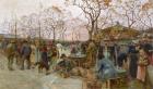 The Parisian Bird Market (oil on canvas)