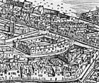 Grande Pianta Prospettica - Venice, detail of the ghetto, c.1500 (engraving) (detail of 416593)