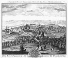 The East Prospect of the City of Winchester, from the 'Universal Magazine', 1750 (engraving) (b/w photo)