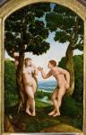 Adam and Eve in Paradise (tempera on panel)