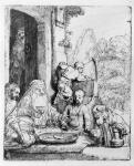 Abraham entertaining the angels, 1656 (etching)