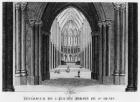 Basilica Saint-Denis, interior view, 1818 (engraving)
