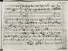 Trio in G major for violin, harpsichord and violoncello (K 496) 1786 (11th page) (pen & ink on paper) (b/w photo)