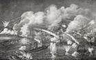 Midnight naval bombardment of Fort Jackson, Louisiana 1862 (litho)