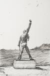 Freddie Mercury Statue Montreux Switzerland, 2009, (Ink on Paper)