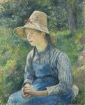 Peasant Girl with a Straw Hat, 1881 (oil on canvas)