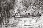 Narrow boats Cambridge, 2005, (ink on paper)