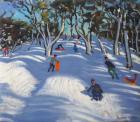 Sledging at Ladmanlow, 2012 (oil on canvas)