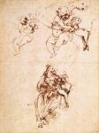 Studies for a Madonna with a Cat, c.1478-80 (pen and ink on paper)