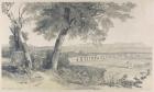 Campagna of Rome from Villa Mattei, from Views in Rome and its Environs, 1841, (litho on heavy wove paper)