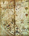 7249 Esp.30 f.2v-3 Detail from a Catalan World Map, 1375 (vellum)