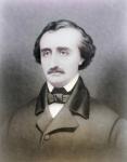 Edgar Allen Poe, after a 19th century print, later colouration (colour litho)