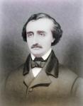 Edgar Allen Poe, after a 19th century print, later colouration (colour litho)