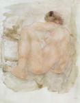 Female nude (pencil & w/c on paper)