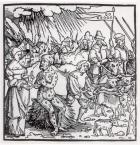 The Black Death, 1348 (engraving) (b&w photo)